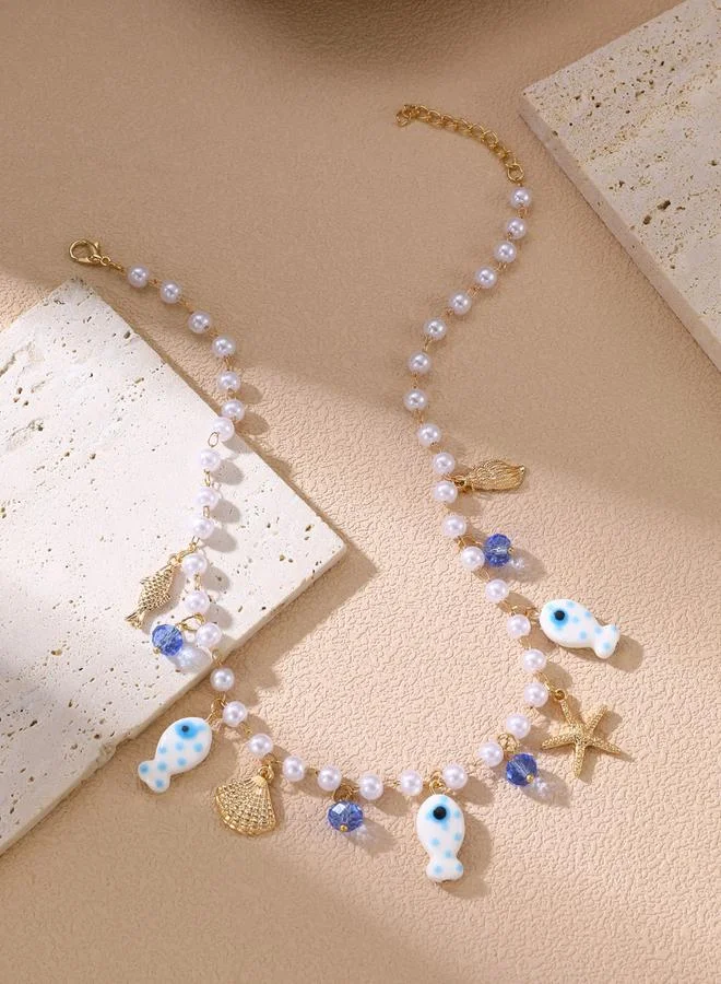 تايك تو عقد خرز لؤلؤ صناعي بدلاية محيط